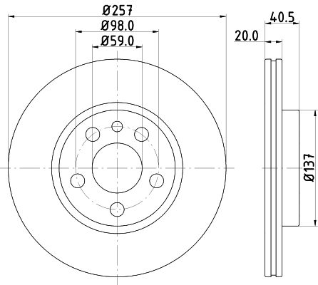 HELLA PAGID stabdžių diskas 8DD 355 105-621